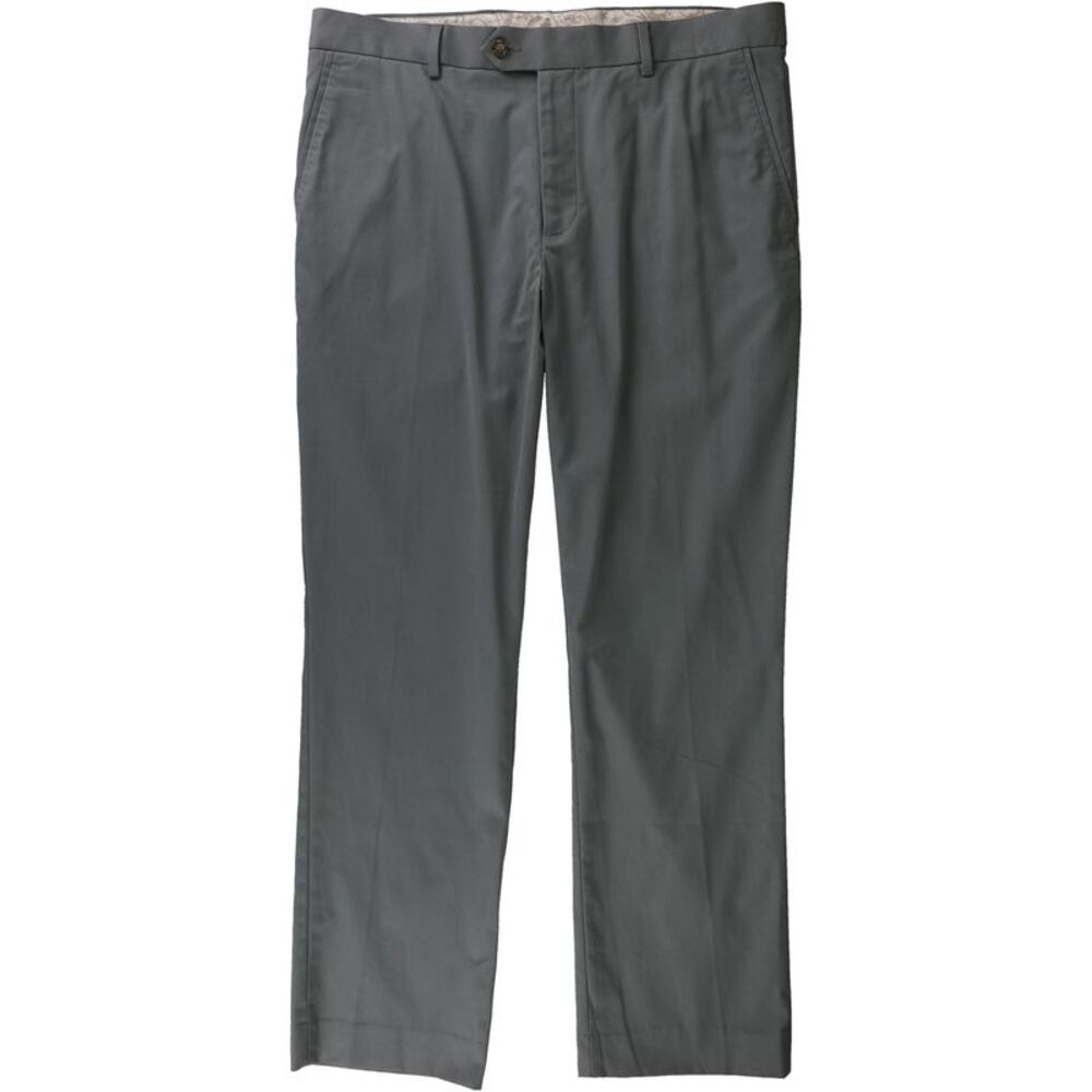 Tasso Elba Mens Stretch Straight Leg Relaxed Chino Casual Pants, Grey, 34W x ...